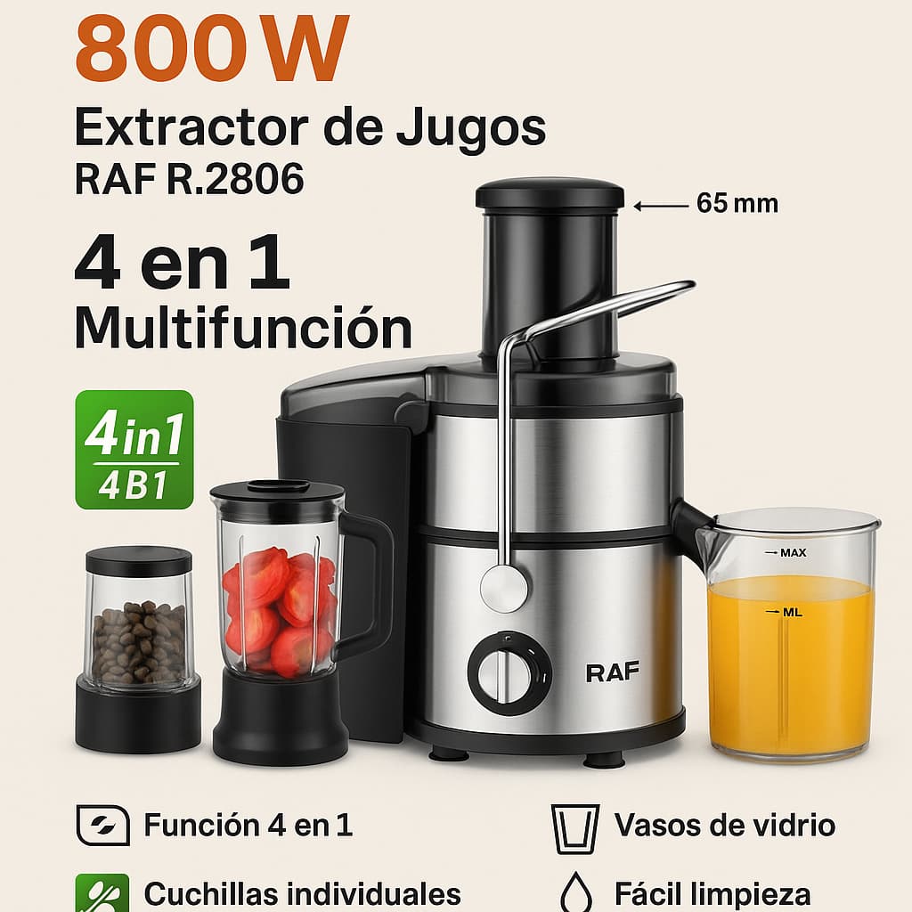EXTRACTOR DE JUGOS RAF R 2806 Multifuncional 4 En 1
