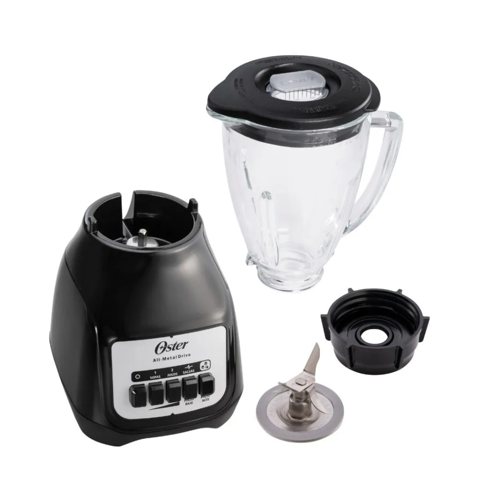 Licuadora Oster de 1.5L Vaso de vidrio Motor de 800 W Negro