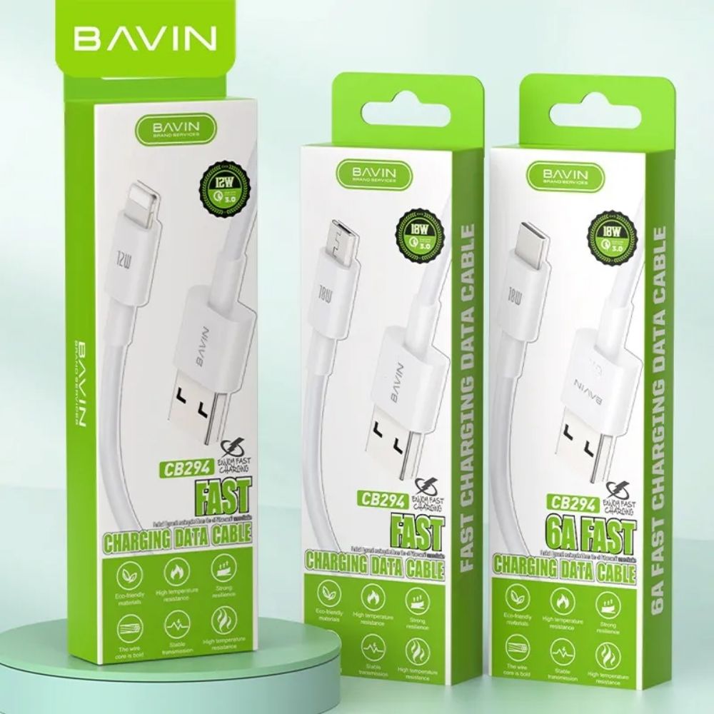 Cable Bavin CB294 Tipo-C a USB | Carga Rápida 18W
