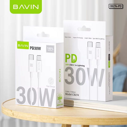 Cable BAVIN PD30W Tipo-C a Lightning | Carga Rápida