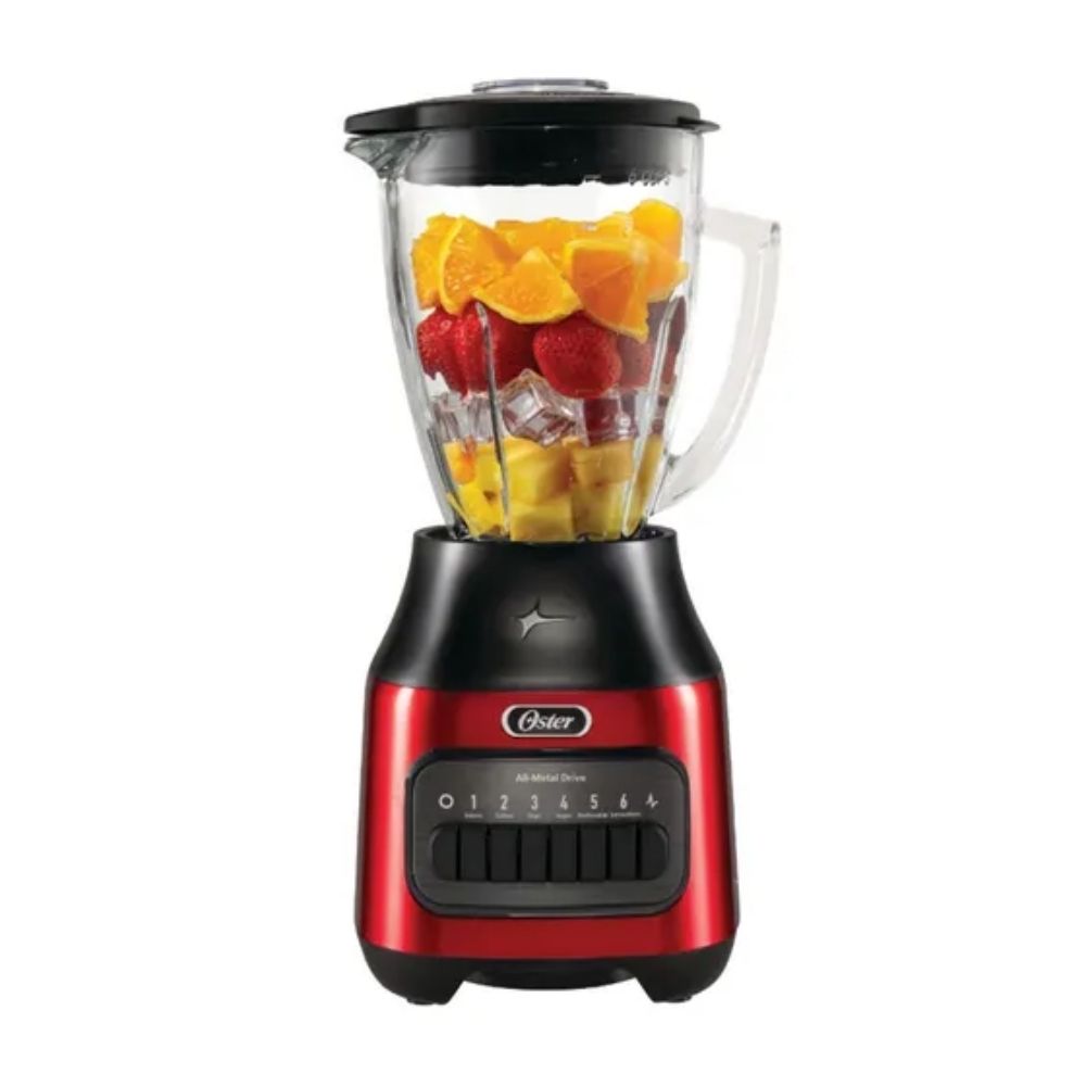 Licuadora Oster con vaso de 1.5L con 6 velocidades Rojo