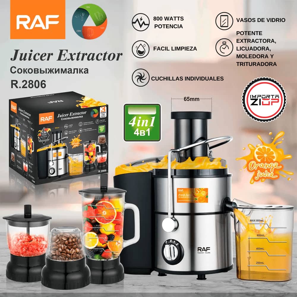EXTRACTOR DE JUGOS RAF R 2806 Multifuncional 4 En 1