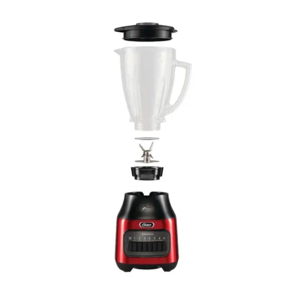 Licuadora Oster con vaso de 1.5L con 6 velocidades Rojo