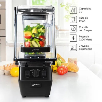 Licuadora Miray con Cabina Antiruido 2200 W para Uso Comercial
