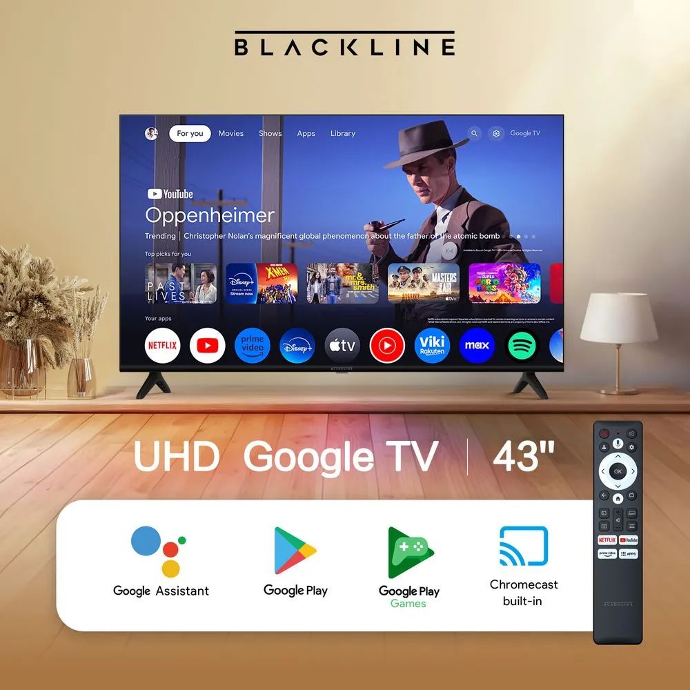 Televisor FHD BLACKLINE de 43" con Google TV