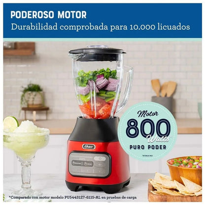 Licuadora Oster con Motor Reversible Vaso de Vidrio