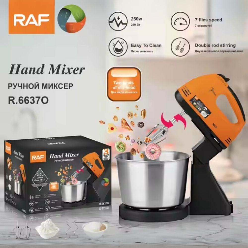 Batidora RAF R 6637 con 7 Velocidades y Bowl Inoxidable