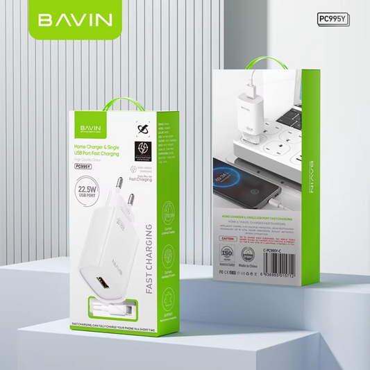 Cargador Bavin PC995Y 22.5W con Cable | USB Carga Rápida