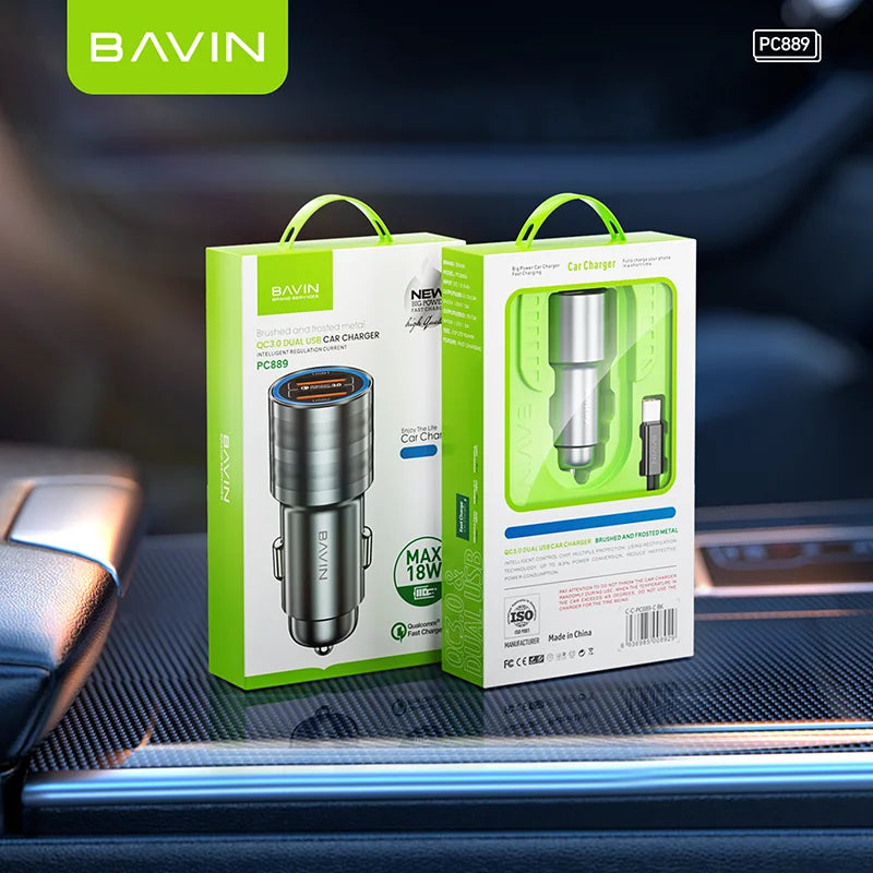 Cargador de Auto BAVIN PC889 CARGA RAPIDA 3.0 18W