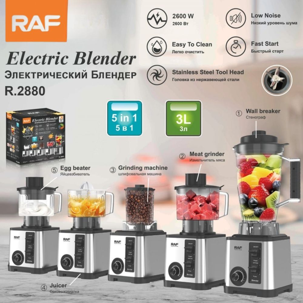 Licuadora RAF 5 en 1 R 2880 – 3L de Capacidad y 2600W de Potencia