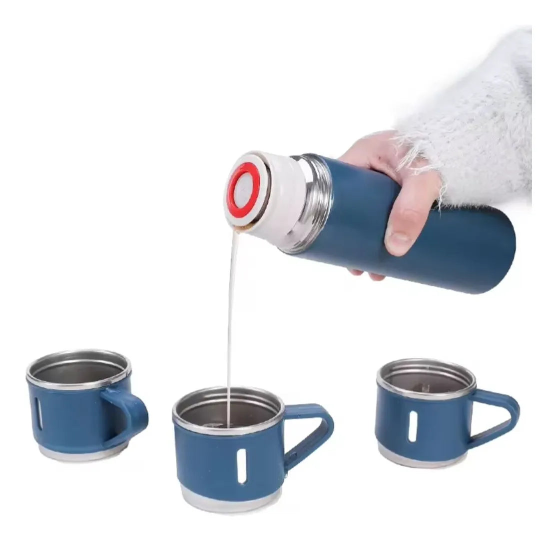 Termo De Acero Inoxidable Set De 3 Tazas