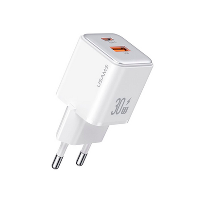 Cargador USAMS US-CC189 30W | Carga Rápida USB-C PD DOBLE PUERTO